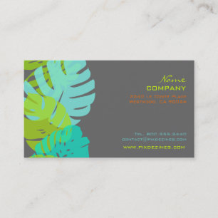 PixDezines Monstera, retro tropical foliage Business Card