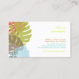 PixDezines Monstera, retro tropical foliage Business Card