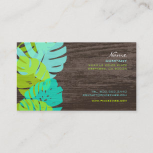 PixDezines monstera, retro tropical foliage Business Card