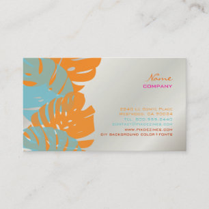 PixDezines Monstera, retro tropical foliage Business Card