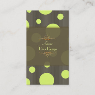 PixDezines moss green polka dots/DIY backgrouond Business Card