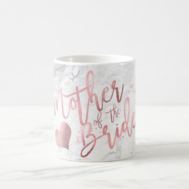 PixDezines Mother of Bride/Faux Rose Gold/Marble Coffee Mug (Center)
