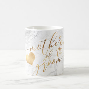 PixDezines Mother of Groom/Faux Gold Script Marble Coffee Mug