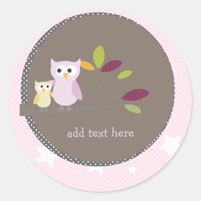 PixDezines Mummy+baby for a baby shower Classic Round Sticker (Front)