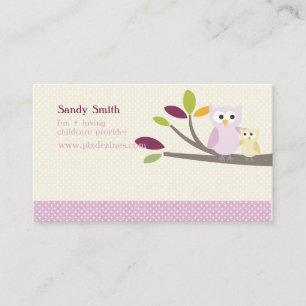 PixDezines Mummy + Baby owls childcare Calling Card