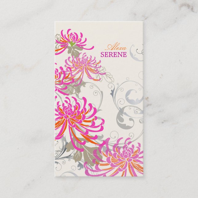 PixDezines mums+swirls/diy colours Business Card (Front)