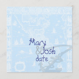 PixDezines Nautical Antique Map Invitation
