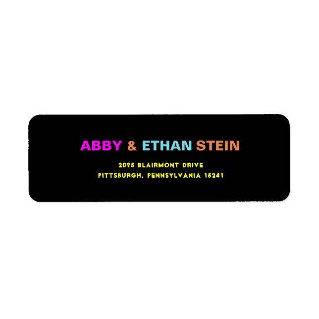 PixDezines Neon Colours B'nai Mitzvah Label Return Address Label (Front)