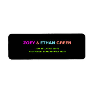 PixDezines Neon Colours B'nai Mitzvah Label Return Address Label