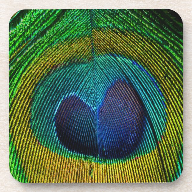 PixDezines neon/psychedelic peacock eye Coaster (Front)