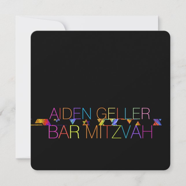 PixDezines neons/typography/bar mitzvah Invitation (Front)
