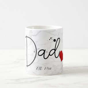 PixDezines NEW DAD Marble+Modern Script Coffee Mug