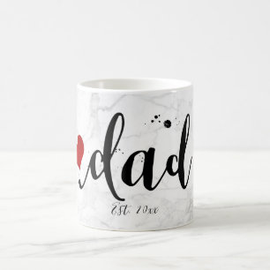 PixDezines NEW DAD Marble+Modern Script Coffee Mug