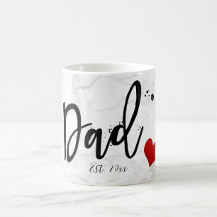 PixDezines NEW DAD Marble+Modern Script Coffee Mug