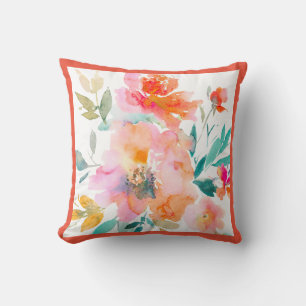 PixDezines Ombre Orange Garden Roses Frame DIY Cushion