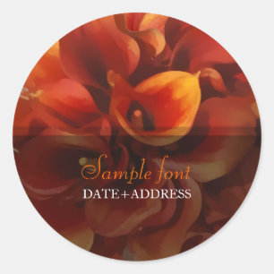 PixDezines orange calla/diy background colour Classic Round Sticker
