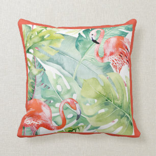 PixDezines Orange Flamingo, Tropical, Frame DIY Cushion