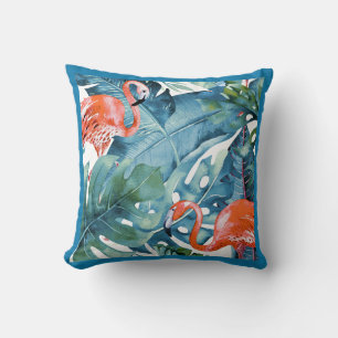 PixDezines Orange Flamingo, Tropical, Frame DIY Cushion