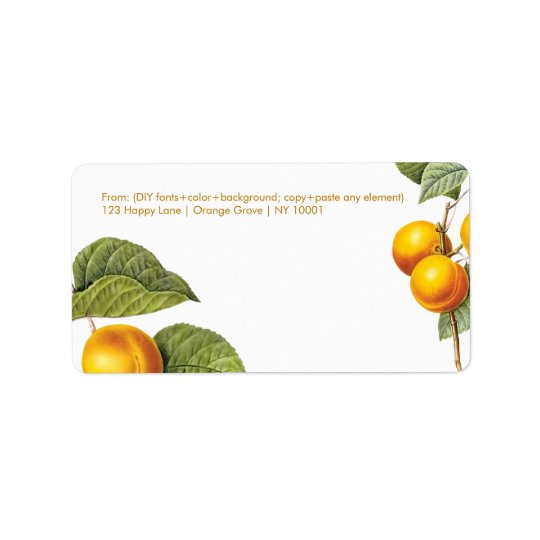 PixDezines Orchard/Peaches/Redoute Address Label