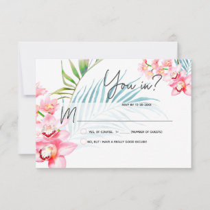 PixDezines Orchid Isle RSVP Card