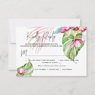 PixDezines Orchid Isle RSVP w Meal Pink Card