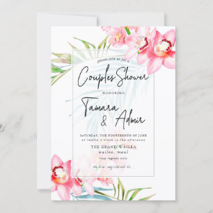 PixDezines Orchid Isle, Tropical Couples Shower Invitation
