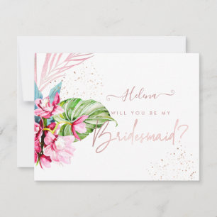 PixDezines Orchid Isle Will You .. Bridesmaid Invitation
