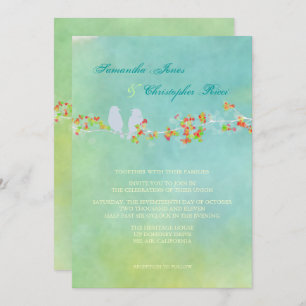 PixDezines Original Love Birds on watercolor Invitation