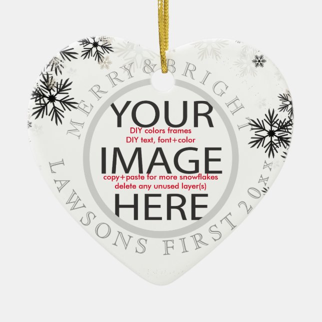 PixDezines our first christmas/DIY colours Ceramic Ornament (Front)