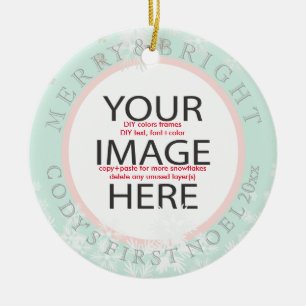 PixDezines our first christmas photo/DIY colours Ceramic Tree Decoration