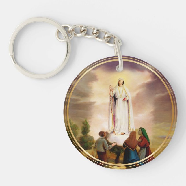 PixDezines Our Lady of Fatima Key Ring (Front)