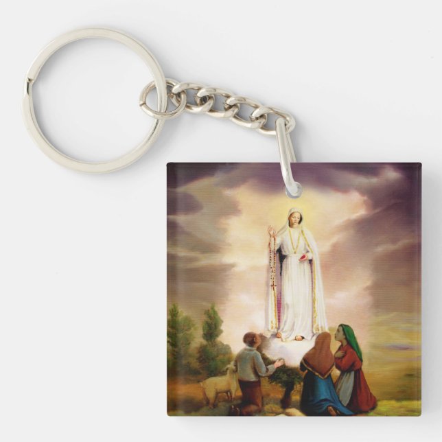 PixDezines Our Lady of Fatima Key Ring (Front)