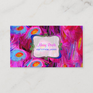 PixDezines painted peacock/cobalt/pink Business Card