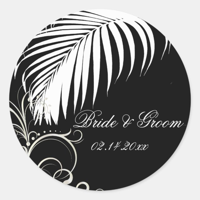 PixDezines palm frond wedding stickers (Front)
