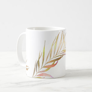 PIXDEZINES PALM FRONDS FAUX METALLIC COFFEE MUG