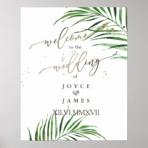 PixDezines PALM FRONDS WELCOME SIGN