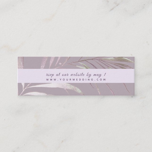 PixDezines Palms Watercolor RSVP Enclosure Mini Business Card (Front)