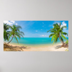 PixDezines Paradise/Panoramic View Tropical Island Poster
