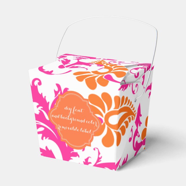 PixDezines pavo damask/DIY colour Favour Box (Front Side)