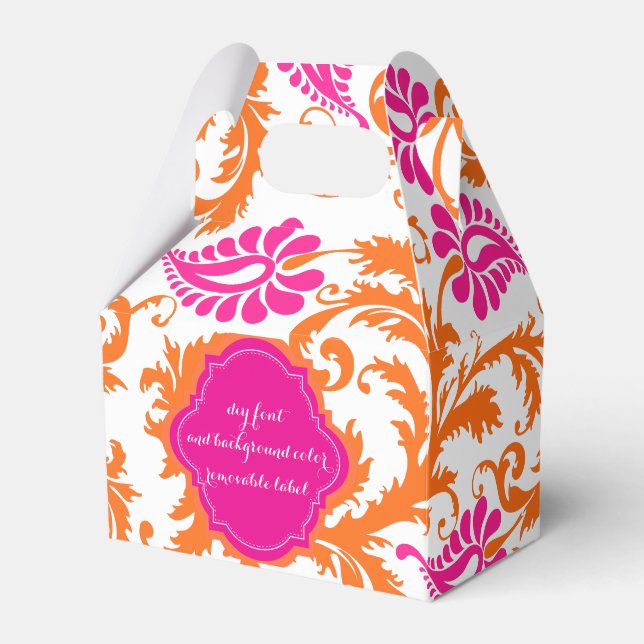 PixDezines pavo damask/DIY colour Favour Box (Front Side)