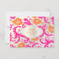 PixDezines pavo damask/tangerine+pink