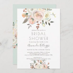 PixDezines Peaches+Cream Bridal Shower Watercolor Invitation