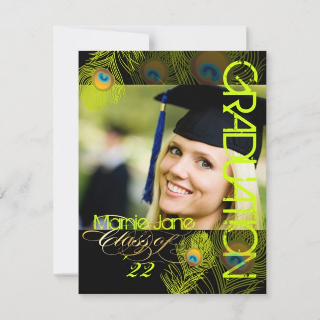 PixDezines Peacock, 2012 Graduation,diy background Invitation (Front)