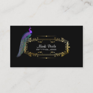 PixDezines peacock diy background/filigree swirls Business Card