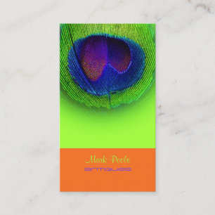 PixDezines Peacock eye/cobalt+neon green Business Card