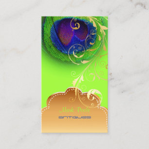 PixDezines Peacock eye+filigree swirls Business Card