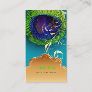 PixDezines Peacock eye+filigree swirls Business Card