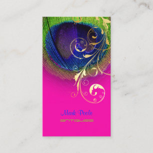 PixDezines Peacock eye+filigree swirls Business Card