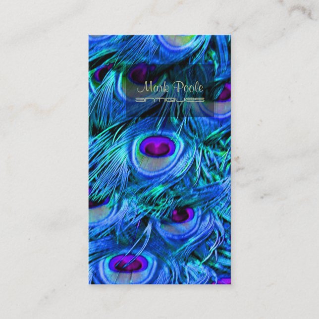 PixDezines Peacock Feather Business Card (Front)