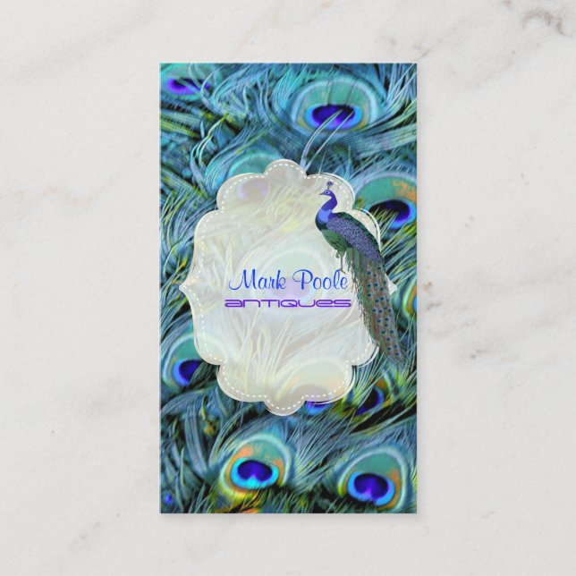 PixDezines Peacock Feather Business Card (Front)